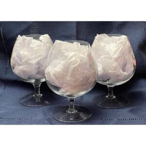 Set of (3) Clear Glass 5.5" Tall Brandy/Cognac Sifters-NEW